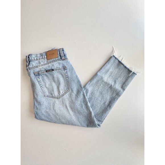 ROLLA'S Relaxo Chop Original Stone Mid Rise Straight Crop Jeans, Size 34 - Picture 5 of 16